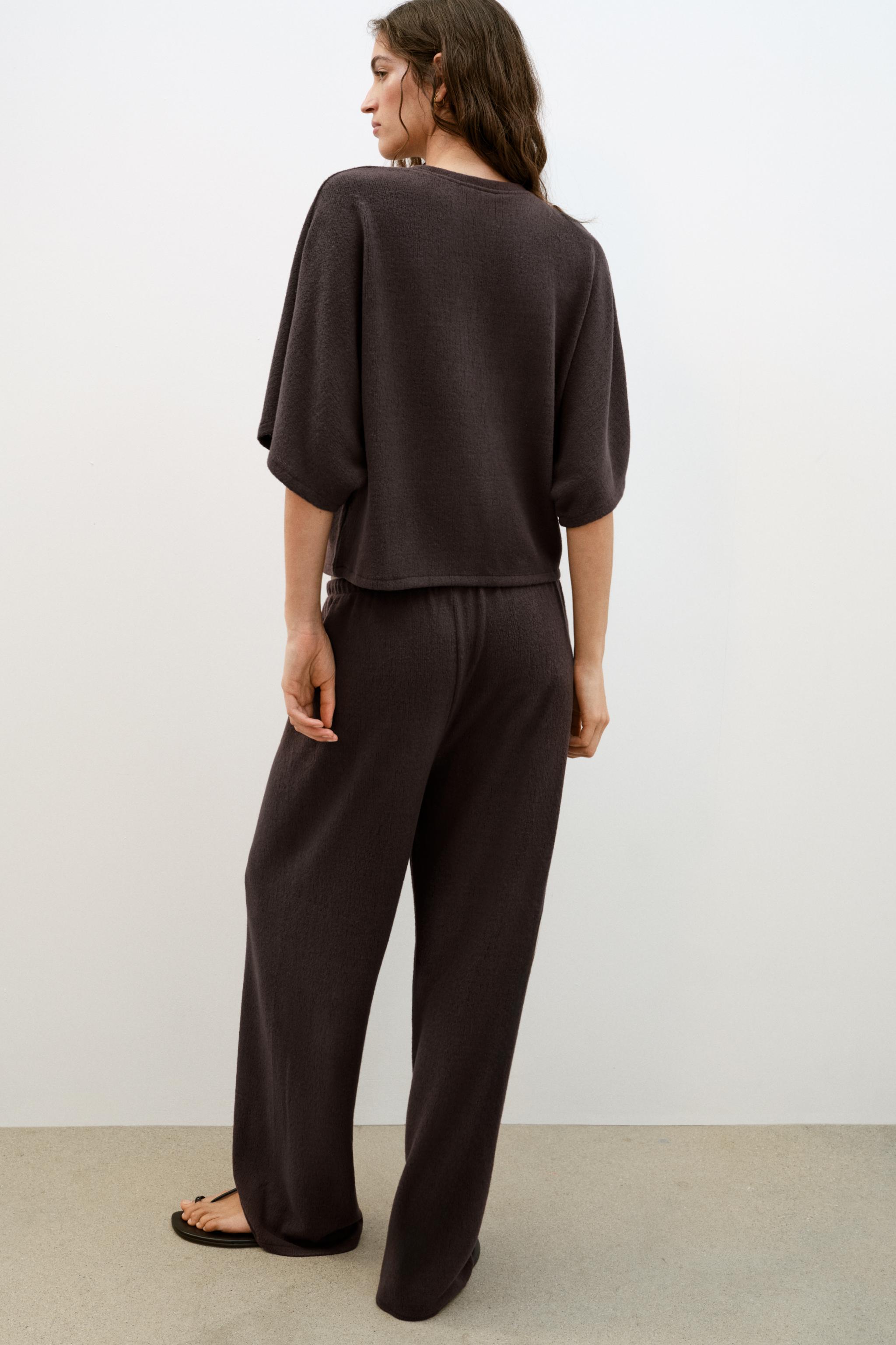 PANTALON RUSTIQUE À JAMBES LARGES